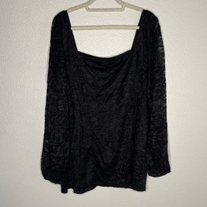 Torrid Lace Square Neck Long Sleeve Top Size 5